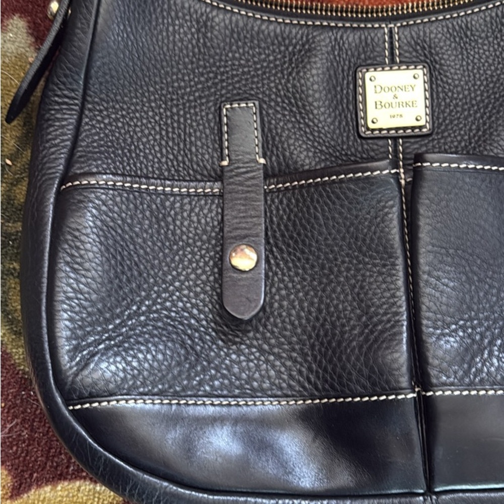 Dooney & Bourke Hobo Handbag Armbag Purse Black Pebble Leather - Picture 3 of 16